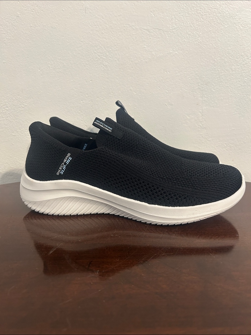 Skechers Hands Free Slip-Ins Ultra Flex 3.0 Slip-On Knit Walking Sneakers Black